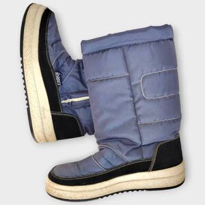 Vtg Nordica Ski Boots Womens 10.5 US 44 EU Blue Zip Lining Cushion Fleece Warmth